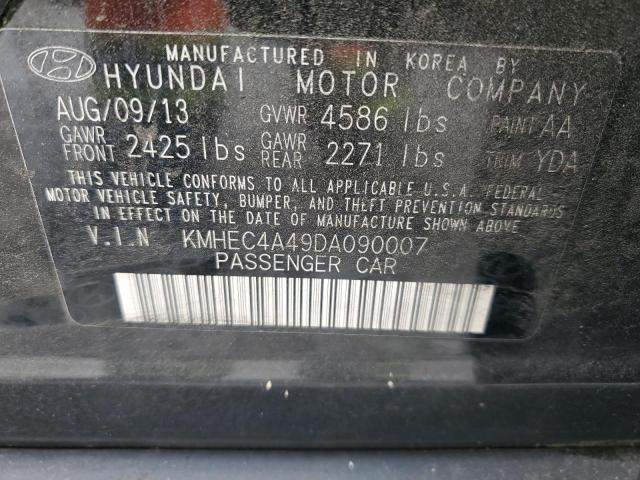 KMHEC4A49DA090007 - 2013 HYUNDAI SONATA HYBRID BLACK photo 12