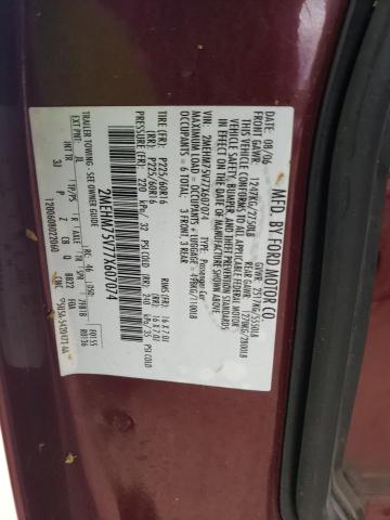 2MEHM75V77X607074 - 2007 MERCURY GRAND MARQ LS BURGUNDY photo 12