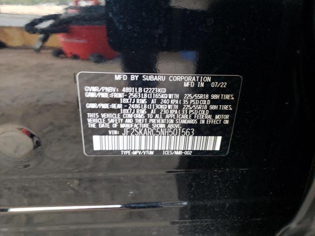 JF2SKARC5NH501563 - 2022 SUBARU FORESTER TOURING შავი ფოტო 13