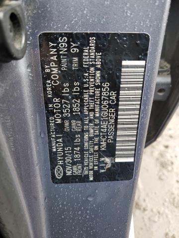 KMHCT4AE1GU067856 - 2016 HYUNDAI ACCENT SE SILVER photo 12