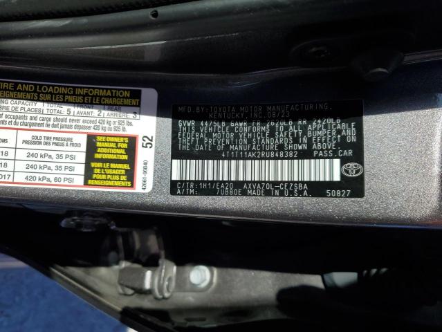 4T1T11AK2RU848382 - 2024 TOYOTA CAMRY SE NIGHT SHADE GRAY photo 12
