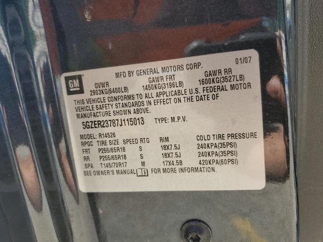 5GZER23787J115013 - 2007 SATURN OUTLOOK XR შავი ფოტო 14