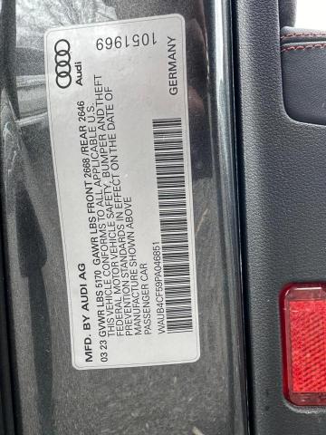 WAUB4CF59PA046851 - 2023 AUDI S5 PRESTIGE 黑色 照片 12