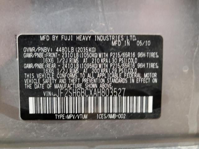 JF2SH6BCXAH803527 - 2010 SUBARU FORESTER XS Gümüş fotoğraf 14