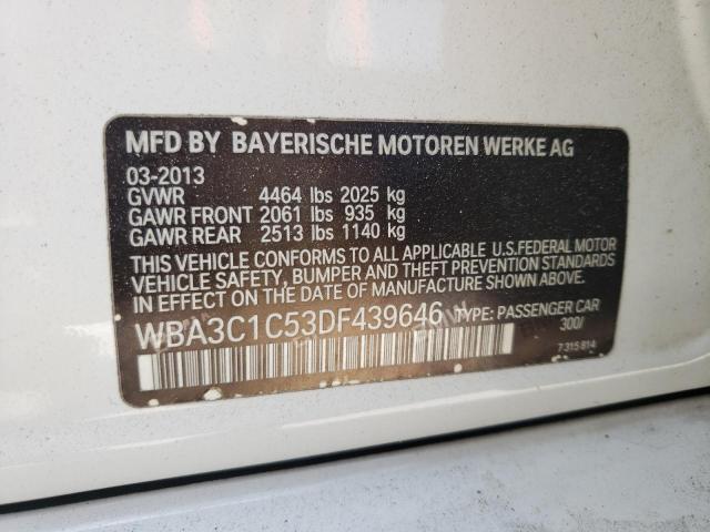 WBA3C1C53DF439646 - 2013 BMW 328 I SULEV WHITE photo 12
