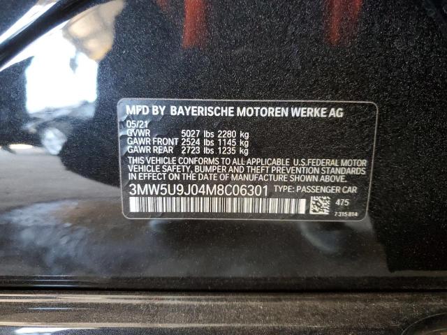 3MW5U9J04M8C06301 - 2021 BMW M340XI BLACK photo 13