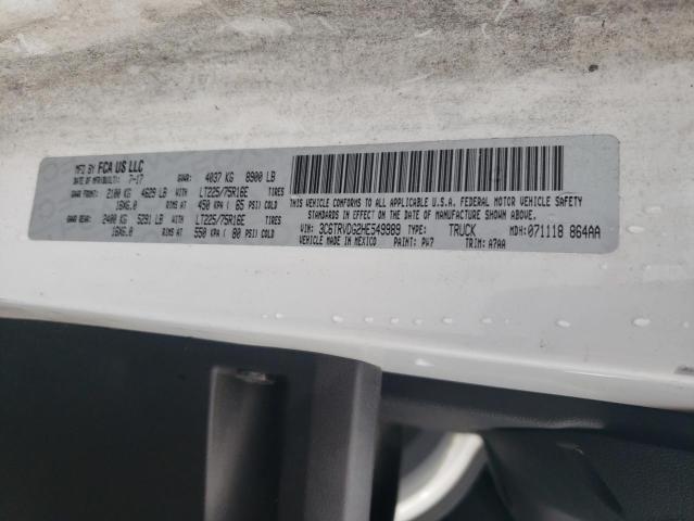 3C6TRVDG2HE549989 - 2017 RAM PROMASTER 2500 HIGH Ақ фото 12