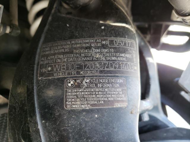 WB10F1203JZD91403 - 2018 BMW K1600 GTL BLACK photo 8