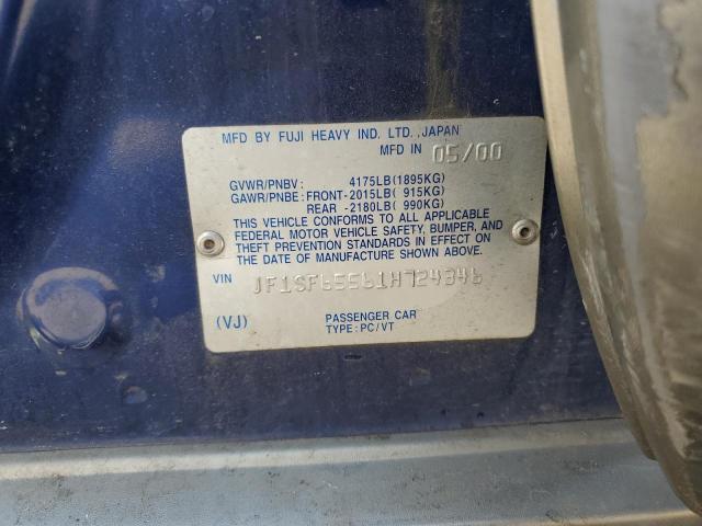 JF1SF65561H724346 - 2001 SUBARU FORESTER S BLUE photo 12