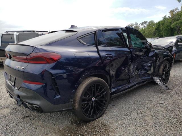 5UXCY8C02P9P76165 - 2023 BMW X6 M50I BLUE photo 3