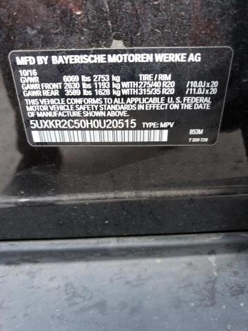 5UXKR2C50H0U20515 - 2017 BMW X5 SDRIVE35I BLACK photo 13