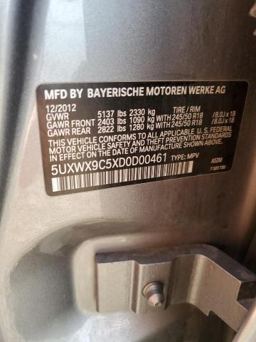 5UXWX9C5XD0D00461 - 2013 BMW X3 XDRIVE28I GRAY photo 13