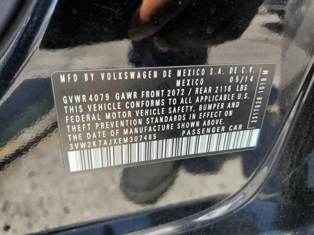 3VW2K7AJXEM307485 - 2014 VOLKSWAGEN JETTA BASE Qara foto 12