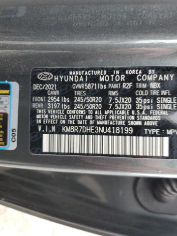 KM8R7DHE3NU418199 - 2022 HYUNDAI PALISADE CALLIGRAPHY GRAY photo 14