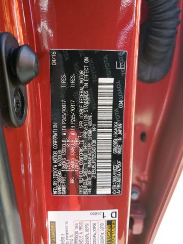 JTEBU5JR7G5342108 - 2016 TOYOTA 4RUNNER SR5/SR5 PREMIUM RED photo 13