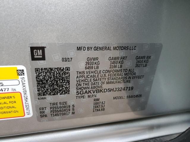 5GAKVBKD5HJ324719 - 2017 BUICK ENCLAVE Gümüş foto 13