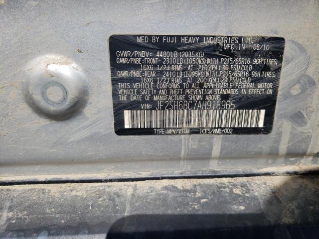 JF2SH6BC7AH916965 - 2010 SUBARU FORESTER XS Gümüş fotoğraf 13