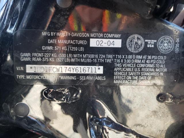 1HD1FCW174Y616711 - 2004 HARLEY-DAVIDSON FLHTCUI 栗色 照片 10