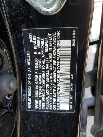 SHHFK7H49MU225530 - 2021 HONDA CIVIC SPORT 黑色 照片 13