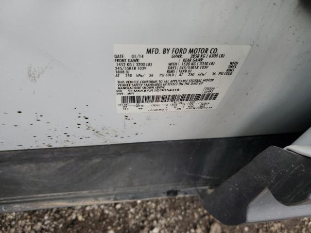 1FM5K8AR1EGB54318 - 2014 FORD EXPLORER POLICE INTERCEPTOR 白色 照片 14