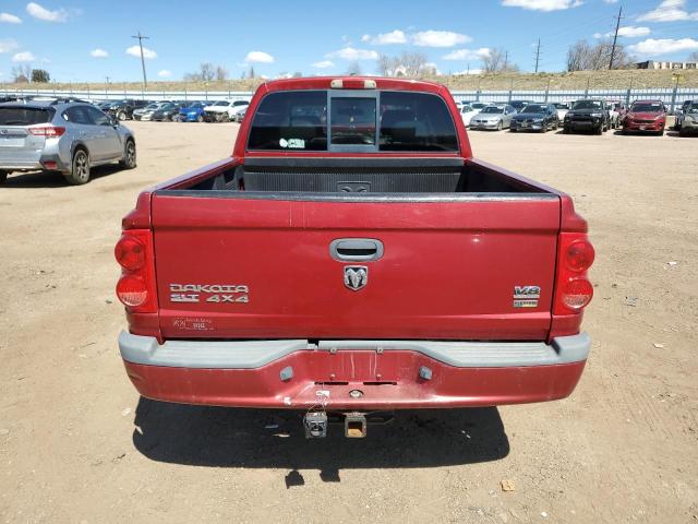 1D7HW48P07S226036 - 2007 DODGE DAKOTA QUAD SLT RED photo 6