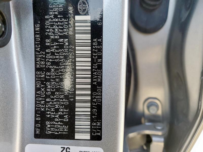 4T1G11AK5PU720572 - 2023 TOYOTA CAMRY SE NIGHT SHADE SILVER photo 13