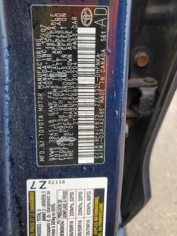 2T1KR32E68C720204 - 2008 TOYOTA COROLLA MA XR BLUE photo 12