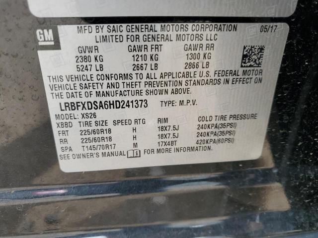 LRBFXDSA6HD241373 - 2017 BUICK ENVISION ESSENCE BLACK photo 14