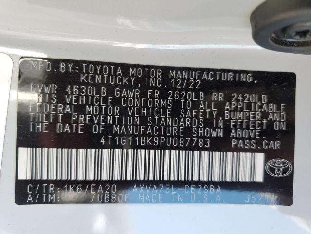 4T1G11BK9PU087783 - 2023 TOYOTA CAMRY SE NIGHT SHADE WHITE photo 13