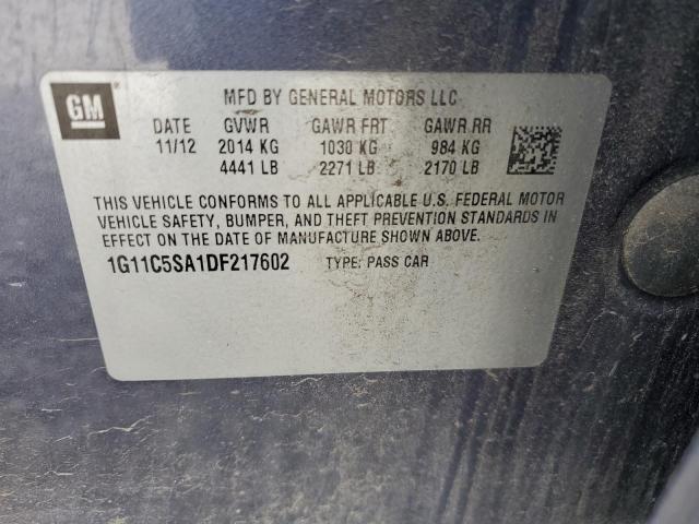 1G11C5SA1DF217602 - 2013 CHEVROLET MALIBU 1LT BLUE photo 12