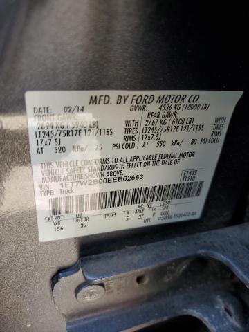 1FT7W2B60EEB62683 - 2014 FORD F250 SUPER DUTY GRAY photo 13