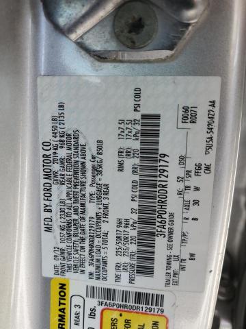 3FA6P0HR0DR129179 - 2013 FORD FUSION SE SILVER photo 12