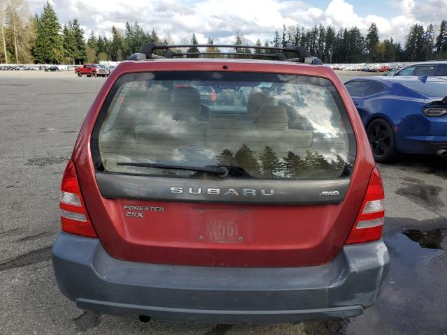 JF1SG636X4H763678 - 2004 SUBARU FORESTER 2.5X RED photo 6