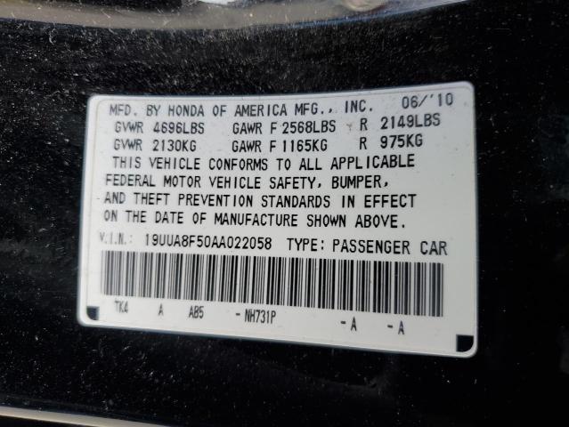 19UUA8F50AA022058 - 2010 ACURA TL BLACK photo 12