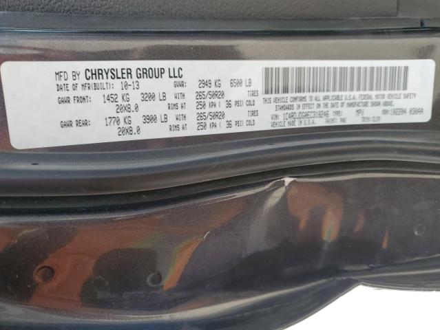 1C4RDJDG0EC318246 - 2014 DODGE DURANGO LIMITED GRAY photo 12