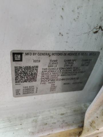 3GCPWCED4KG139878 - 2019 CHEVROLET SILVERADO C1500 LT WHITE photo 12