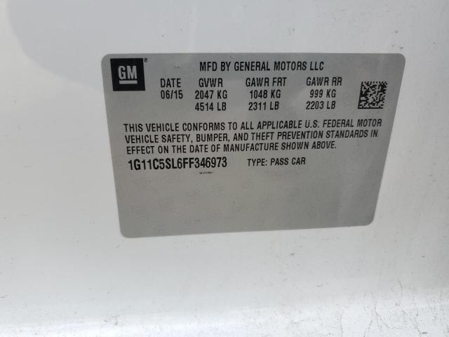 1G11C5SL6FF346973 - 2015 CHEVROLET MALIBU 1LT 白色 照片 12