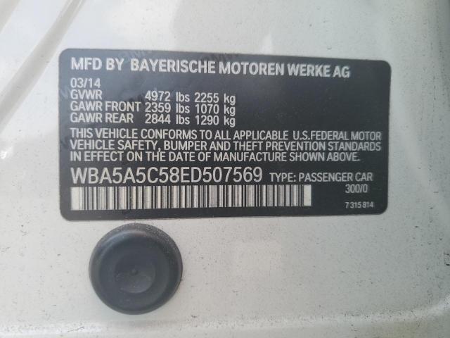 WBA5A5C58ED507569 - 2014 BMW 528 I WHITE photo 12