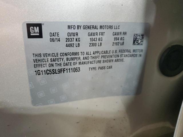 1G11C5SL9FF111063 - 2015 CHEVROLET MALIBU 1LT თაფლისფერი ფოტო 12