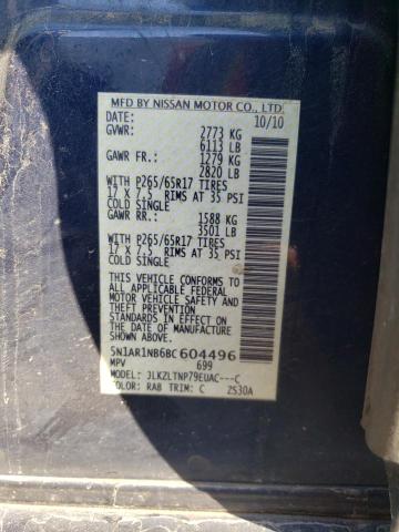 5N1AR1NB6BC604496 - 2011 NISSAN PATHFINDER S BLUE photo 13