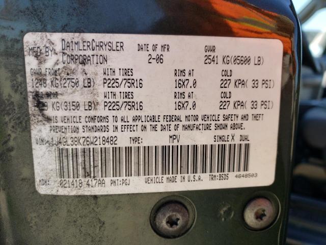 1J4GL38K76W218482 - 2006 JEEP LIBERTY RENEGADE 绿色 照片 13