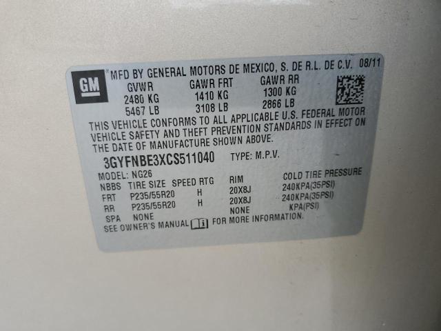 3GYFNBE3XCS511040 - 2012 CADILLAC SRX PERFORMANCE COLLECTION Or photo 13