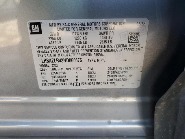 LRBAZLR43ND060676 - 2022 BUICK ENVISION PREFERRED GRAY photo 14