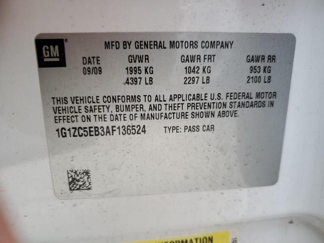 1G1ZC5EB3AF136524 - 2010 CHEVROLET MALIBU 1LT WHITE photo 12