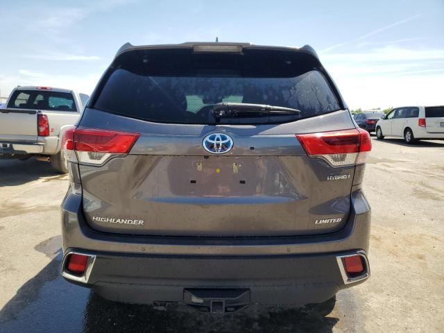 5TDDGRFH2KS068556 - 2019 TOYOTA HIGHLANDER HYBRID LIMITED GRAY photo 6