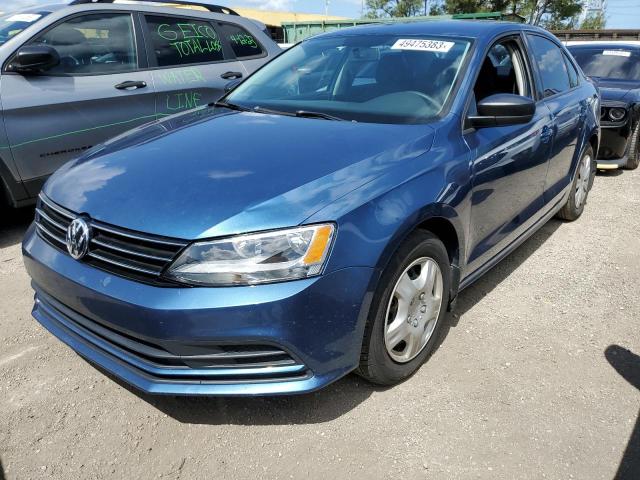 3VWLA7AJ3FM272216 - 2015 VOLKSWAGEN JETTA TDI BLUE photo 1