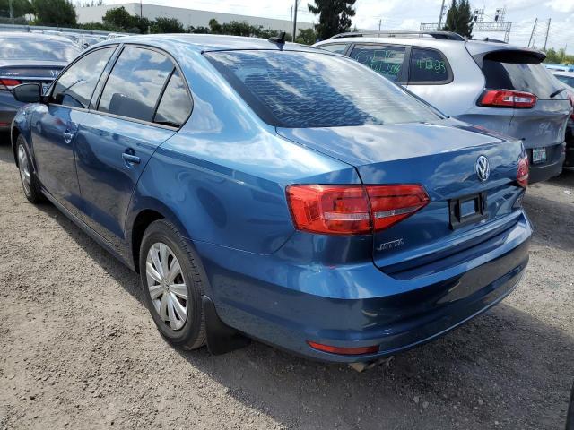 3VWLA7AJ3FM272216 - 2015 VOLKSWAGEN JETTA TDI BLUE photo 2
