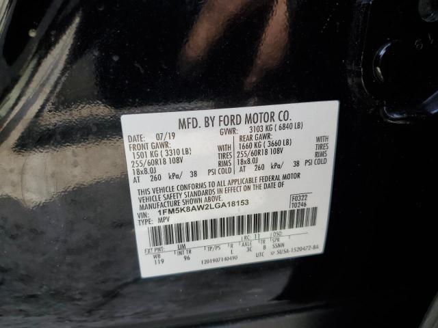 1FM5K8AW2LGA18153 - 2020 FORD EXPLORER POLICE INTERCEPTOR 黑色 照片 14