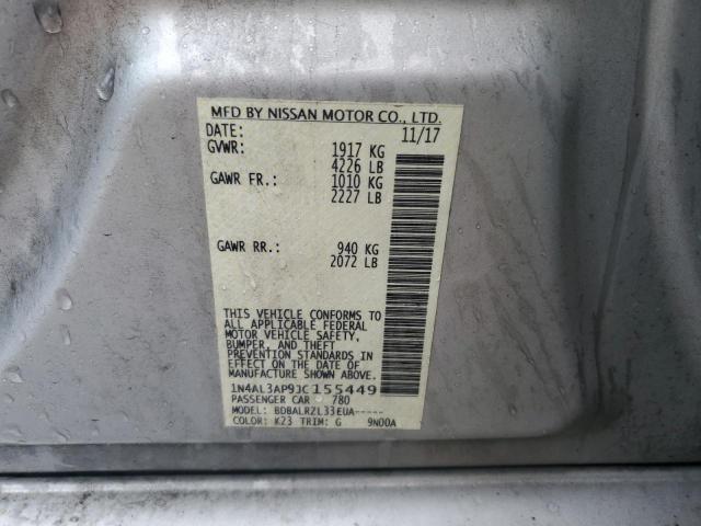 1N4AL3AP9JC155449 - 2018 NISSAN ALTIMA 2.5 SILVER photo 12