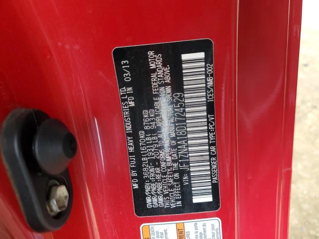 JF1ZNAA18D1724529 - 2013 TOYOTA SCION FR-S RED photo 13